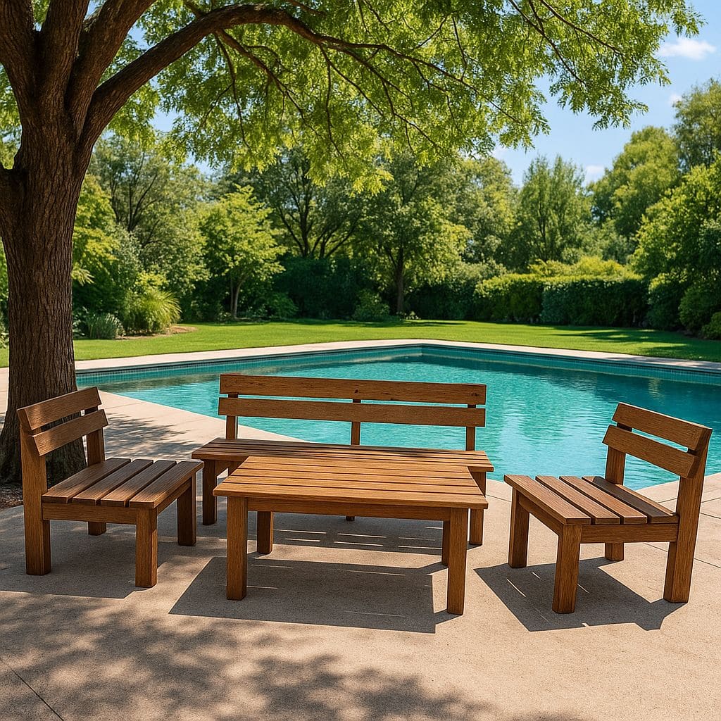 Juego de camastros y living exterior modelo 1