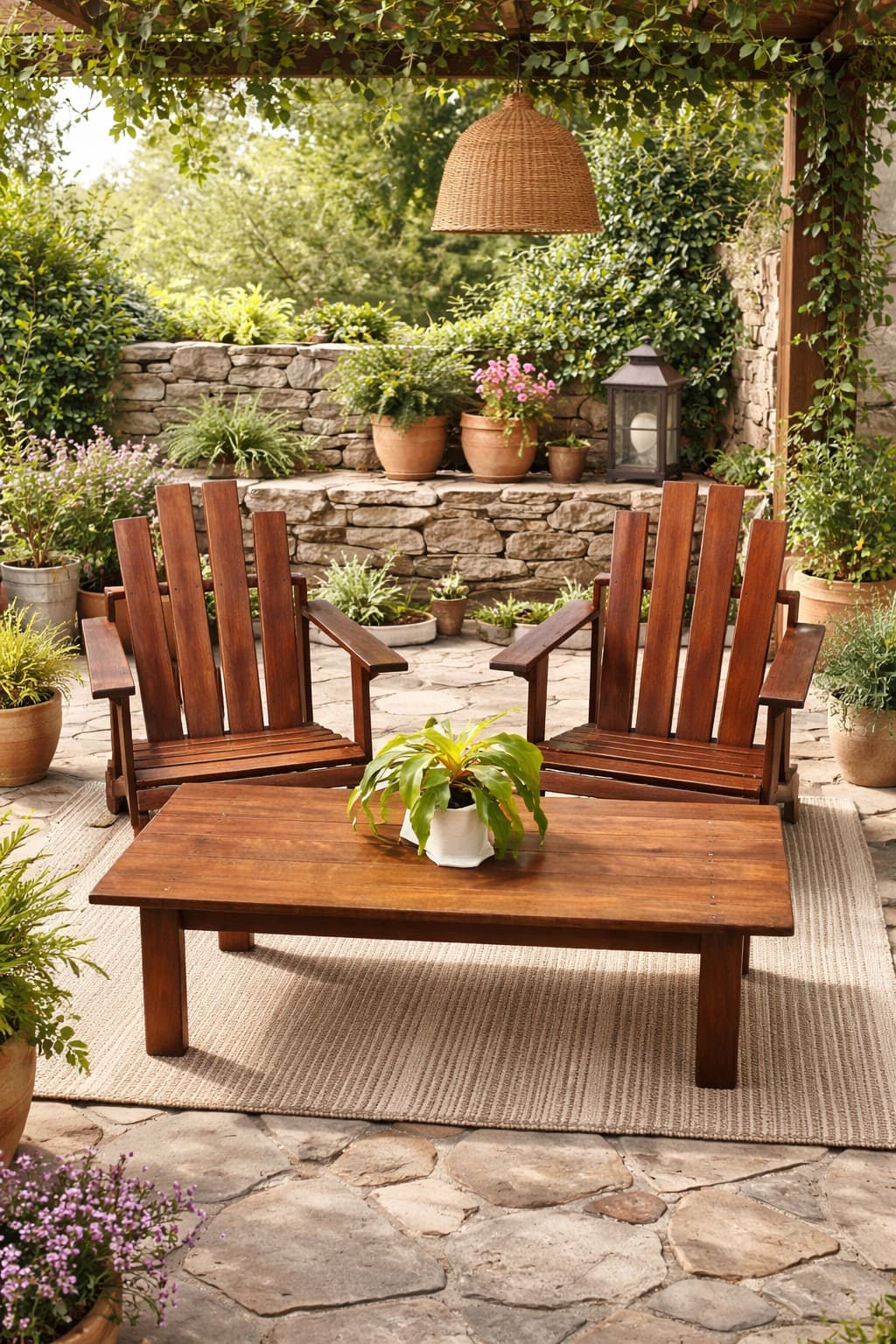 Juego de camastros y living exterior modelo 4