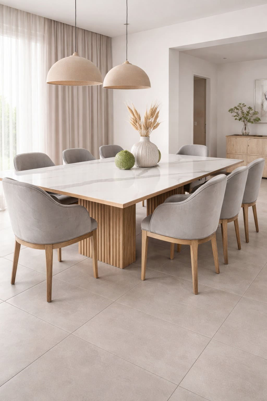 Mesa de porcelanato para interior y exterior modelo 3